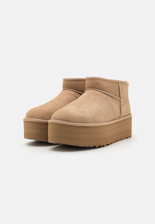 UGG ULTRA MINI PLATFORM BOOTS - SAND