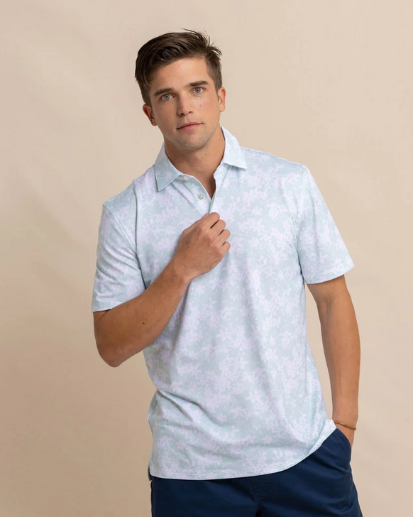 SOUTHERN TIDE DRIVER ISLAND BLOOMS PRINTED POLO