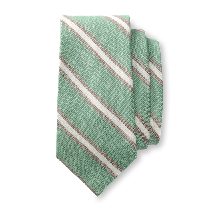 DUCK HEAD STRIPE TIE - TIDAL GREEN