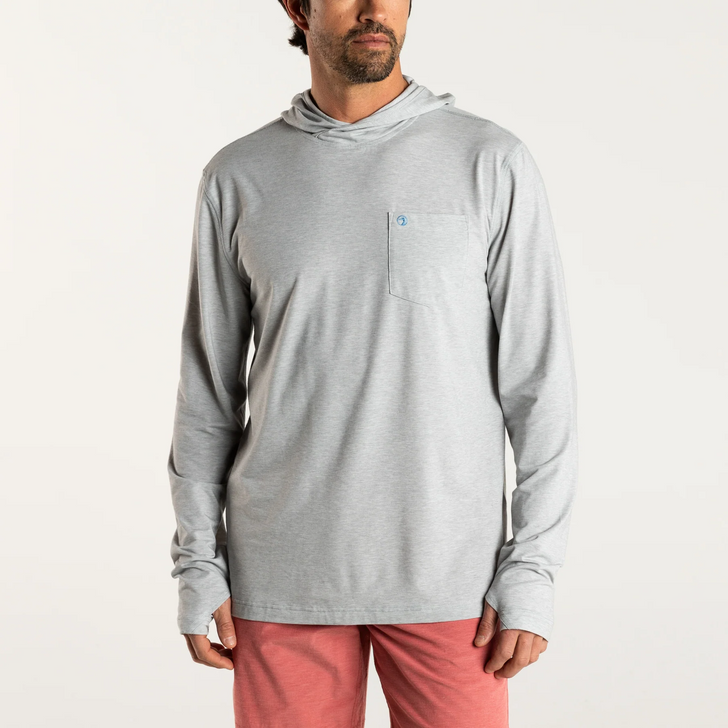 DUCK HEAD WINDWARD PERFORMANCE HOODED T-SHIRT - HEATHER GREY