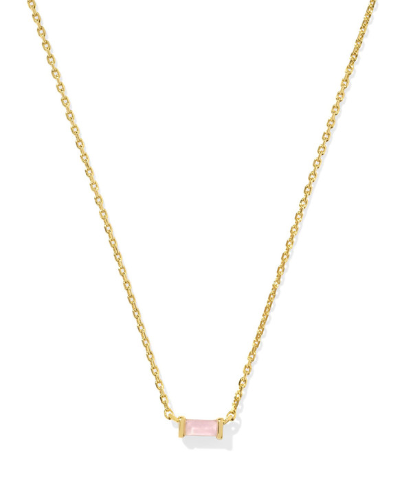 KENDRA SCOTT JULIETTE PENDANT NECKLACE - GOLD ROSE QUARTZ