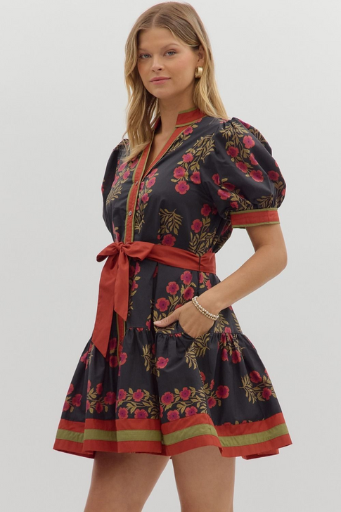 BLACK FLORAL DRESS