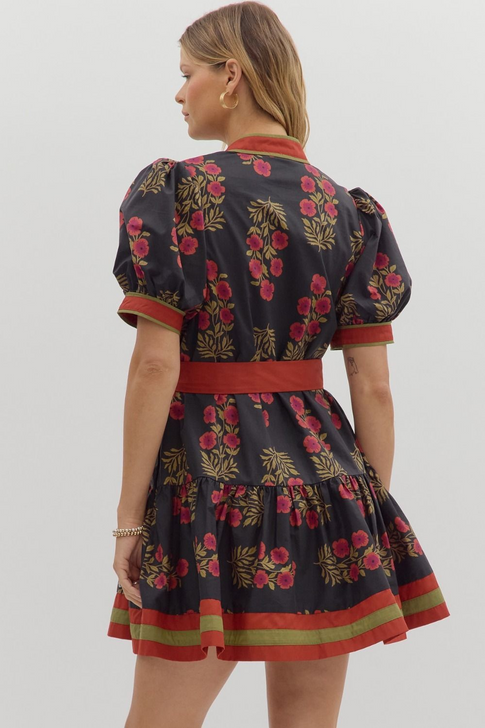 BLACK FLORAL DRESS