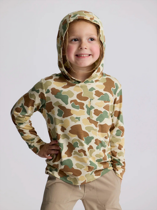 FREE FLY YOUTH BAMBOO SHADE HOODIE - VINTAGE CAMO