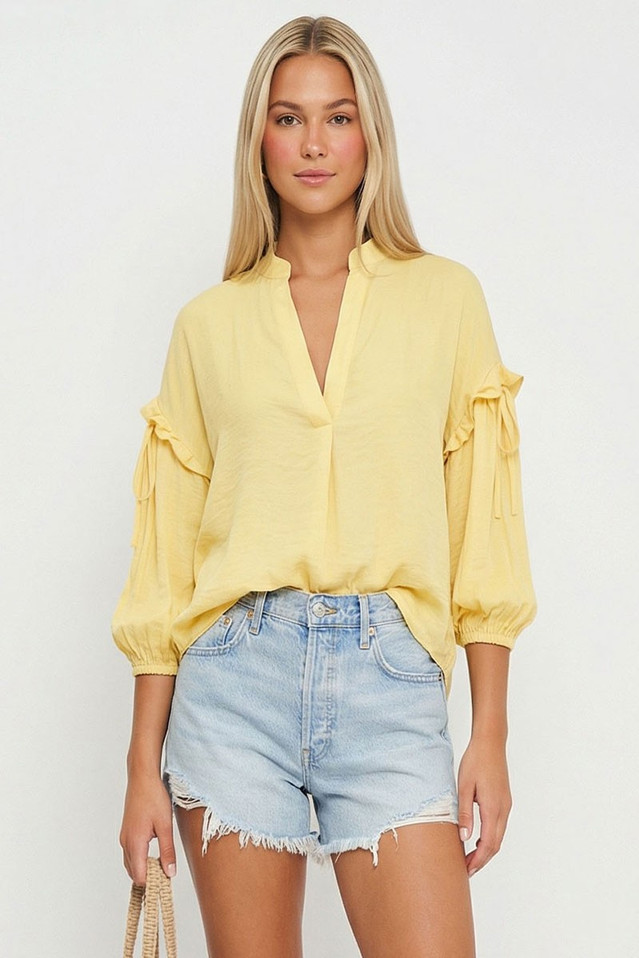 NAKED ZEBRA V-NECK BLOUSE