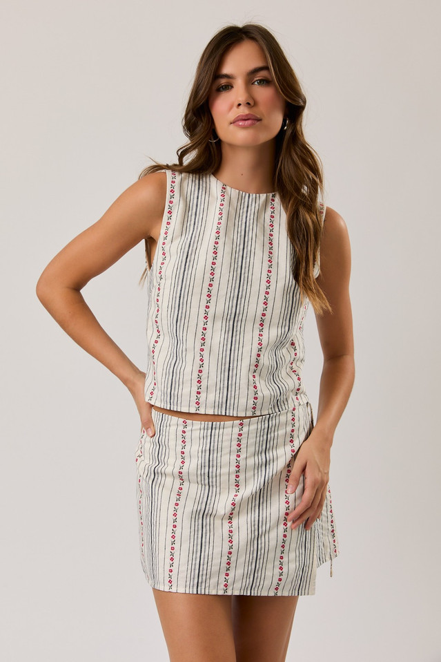 LE LIS PIN STRIPE FLORAL SET