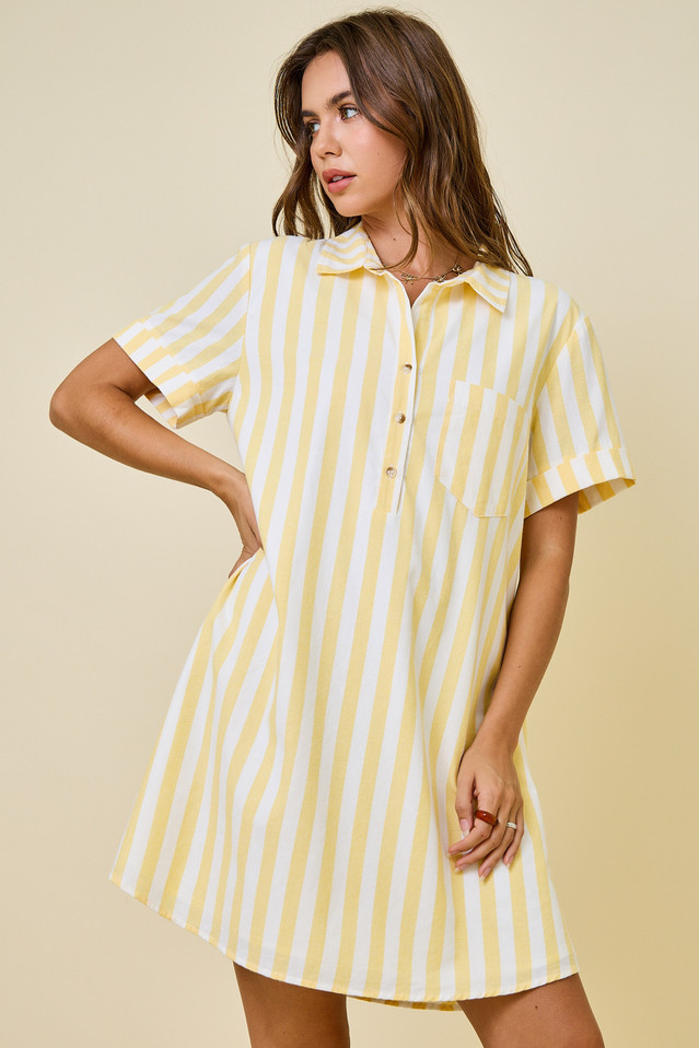 DAY & MOON STRIPED SHIRT DRESS