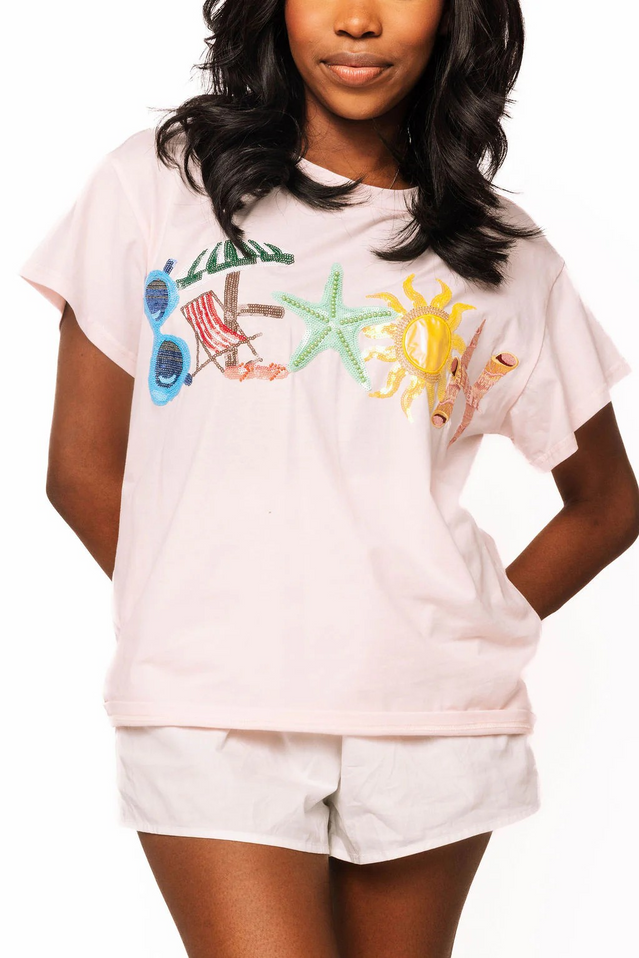 QUEEN OF SPARKLES BEACH ICON TEE