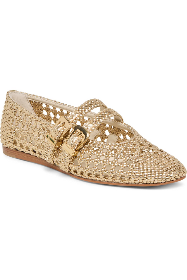 DOLCE VITA BAYLEE GOLD WOVEN FLAT