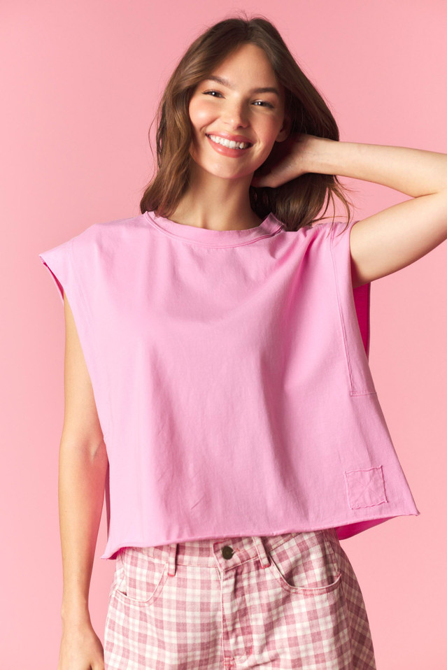 PEACH LOVE COTTON JERSEY TANK