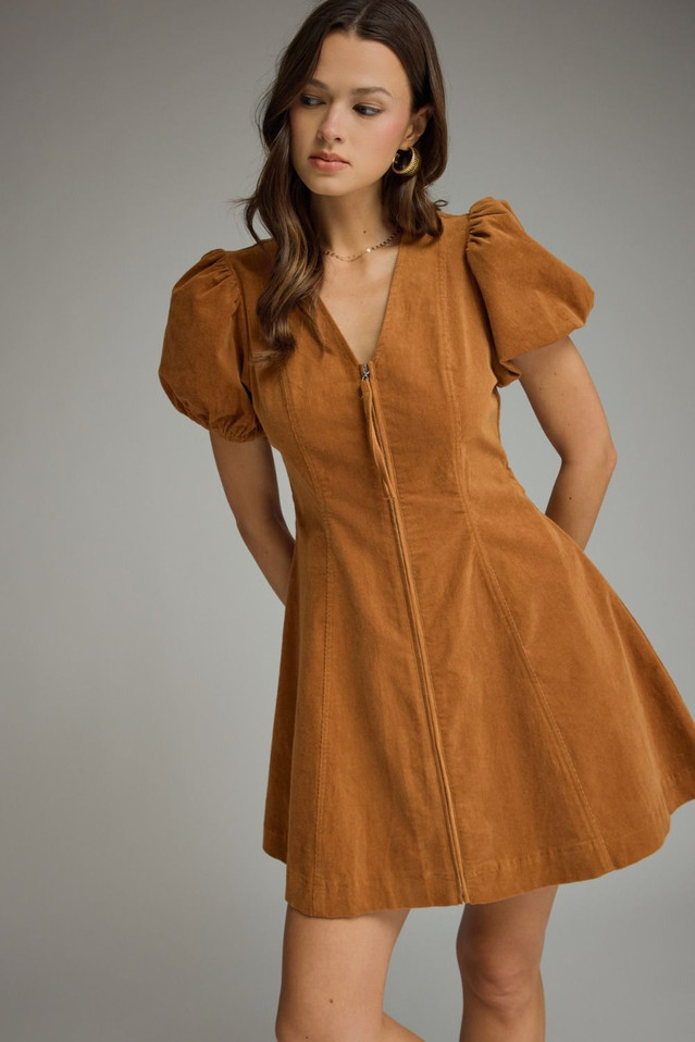 ENTRO FAUX SUEDE MINI DRESS
