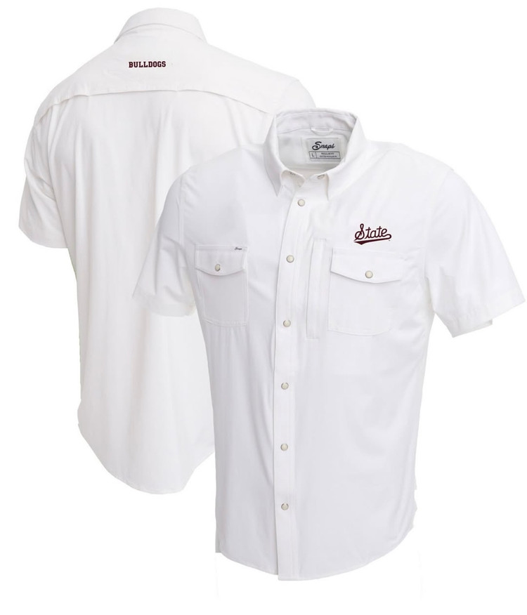 SNAPS MSU TAILGATER PEARL SNAP BUTTON DOWN - WHITE