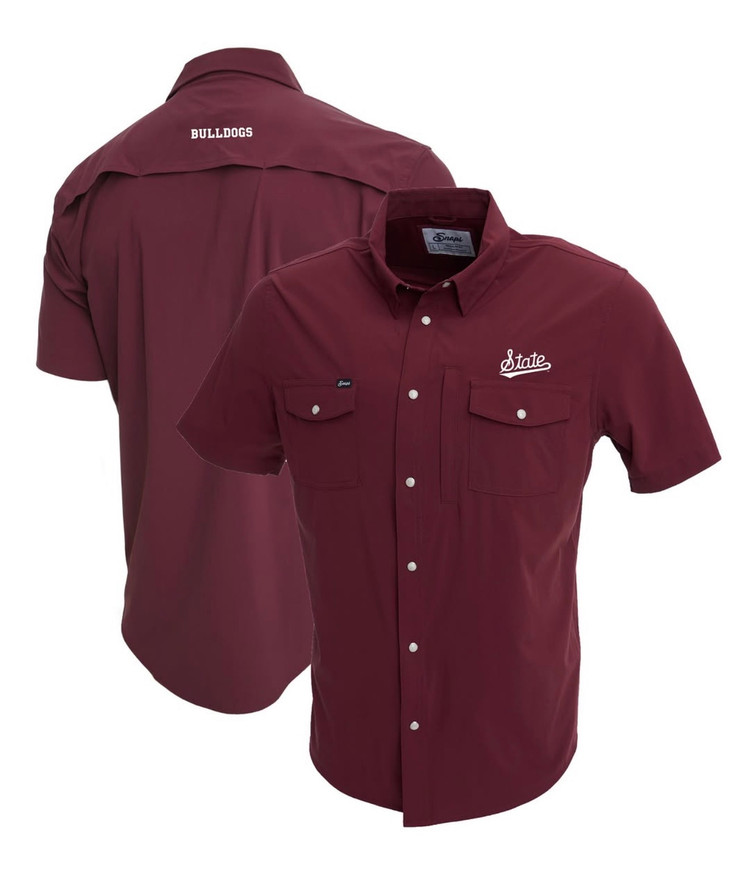 SNAPS MSU TAILGATER PEARL SNAP BUTTON DOWN - MAROON
