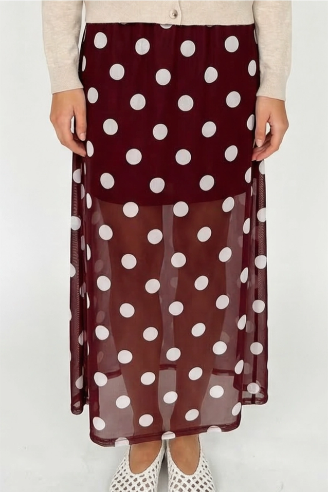 TWENTIFOURTH POLKA DOT MESH MAXI SKIRT