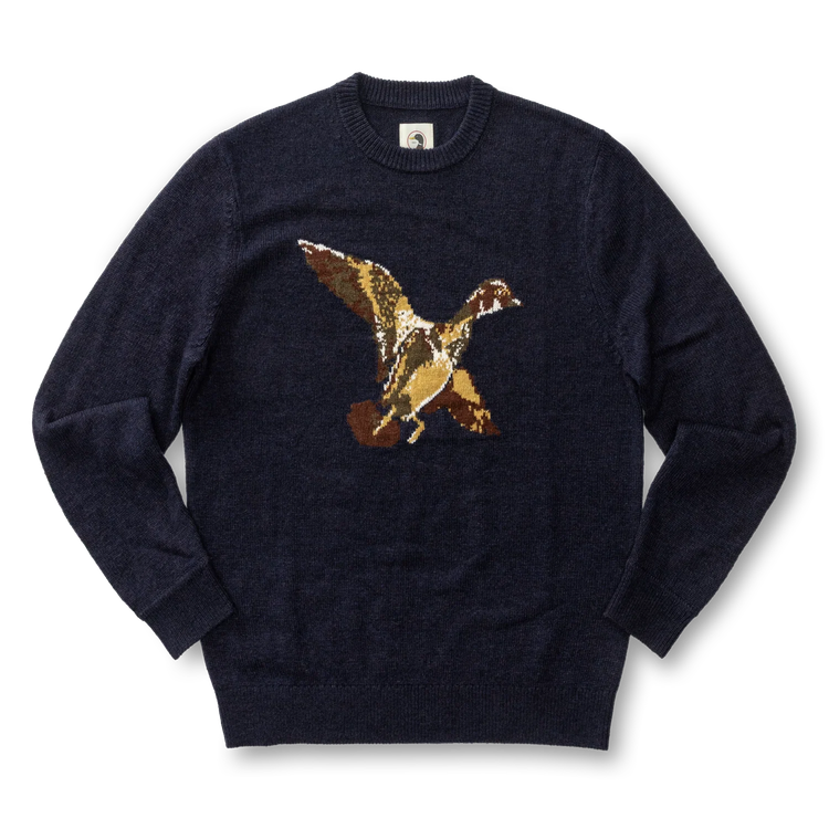 DUCKHEAD FLYING WOOD DUCK MERINO INTARSIA SWEATER
