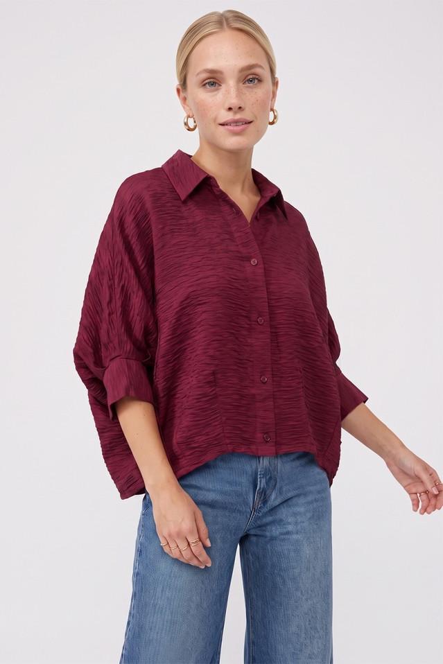 NAKED ZEBRA TEXTURED DOLMAN SLEEVE SHIRT