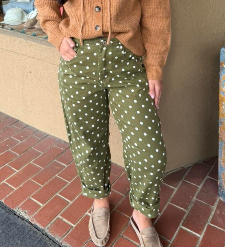 ENTRO POLKA DOT BARREL PANT
