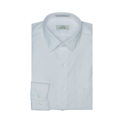 COOPER & STEWART TAILORED FIT DRESS SHIRT - WHITE