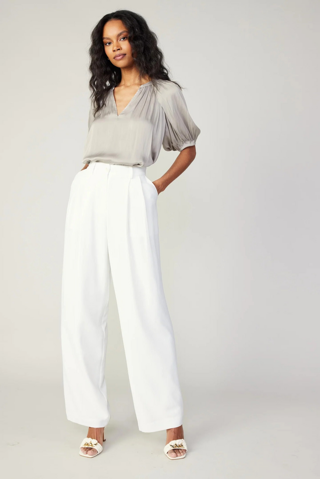 PLEATED WIDE LEG PANTS