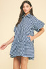 PINCH STRIPE BUTTON DOWN DRESS