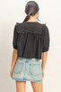 HYFVE V-NECK RUFFLED LACE TOP