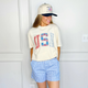 POPPY & PINE USA PATCHWORK CROP TEE