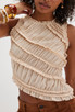 FREE PEOPLE PINK SANDS SMOCKED TOP
