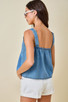 DAY + MOON PLEATED DENIM TOP