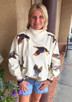 QUEEN OF SPARKLE FLYING DUCKS MOCK NECK