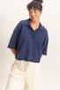 HYFVE OVERSIZED COLLAR SHORT SLEEVE TOP