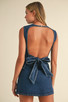 KLESIS DENIM OPEN BACK TOP SET