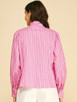 PINCH STRIPE BOW NECK TIE SHIRT