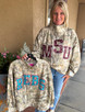 QUEEN OF SPARKLES LISCENSED MISS STATE CAMO MOCK NECK SWEATSHIRT