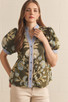 ENTRO FLORAL PRINT BUTTON FRONT TOP