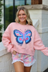 POPPY & PINE LOVELIEST BUTTERFLY CROP SWEATSHIRT