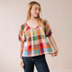 SUNSHINE TIENDA FRANCES PLAID TOP