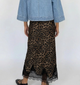 TWENTIFOURTH LEOPARD MAXI SKIRT WITH LACE