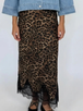 TWENTIFOURTH LEOPARD MAXI SKIRT WITH LACE