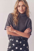 PEACH LOVE MOCK NECK SHORT SLEEVE SWEATER