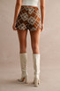 MABLE EMBROIDERED SUEDE SKORT