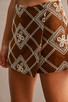 MABLE EMBROIDERED SUEDE SKORT