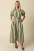 OLIVACEOUS STRIPE MAXI DRESS