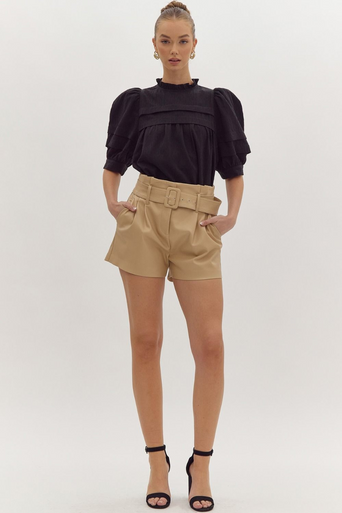 【Her lip to】Carette Belted Twill Shorts Her lip to】Carette Belted Twill Shorts Front Tuck Twill Shorts