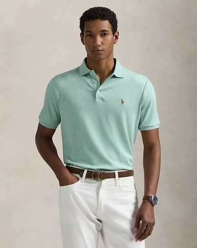 ラルフローレン POLO RALPH LAUREN SOFT COTTON POLO SHIRT - CELADON HEATHER
