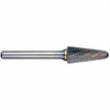 Alpha 1/2x1-1/8 Tapered Ball Nose Carbide Burr 1/4 Shank