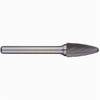 Alpha 7/16x3/4 Tree Radius End Carbide Burr 1/4 Shank