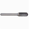Alpha 1/2x1 Cylindrical Ball Nose Carbide Burr 1/4 Shank 6” Long
