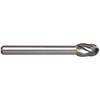Alpha 3/8x5/8 Oval Shape Carbide Burr 1/4 Shank Aluminium Cut