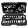 SP Tools 1/4 Dr 6pt Low Profile Socket Set Metric & Imperial 23pce