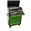 SP Tools 14 Drawer Sumo Series Roller Cabinet & Tool Kit Metric & SAE 417pce Black/Green